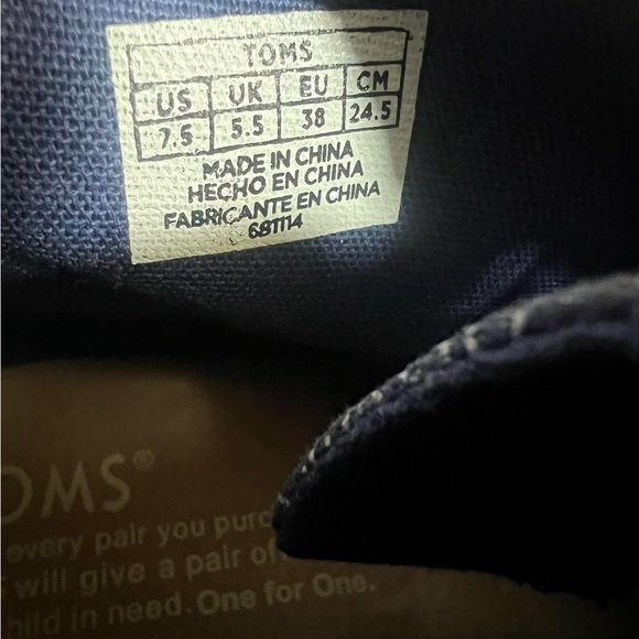 TOMS Desert Wedge Ink Sashiko Espadrilles Ankle Booties Size 7.5 - Picture 9 of 10